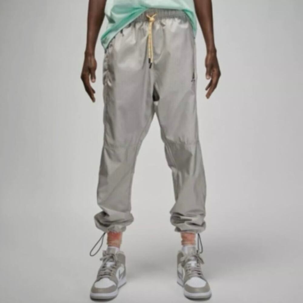 Air Jordan Solid Color Logo Pattern Printing Lacing Casual Pants Grey DM1870-012